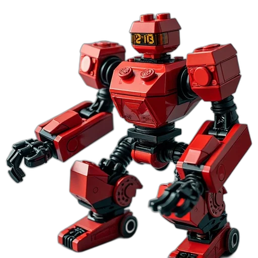 robot, concept art, 3d render, red transparent PNG cut-out