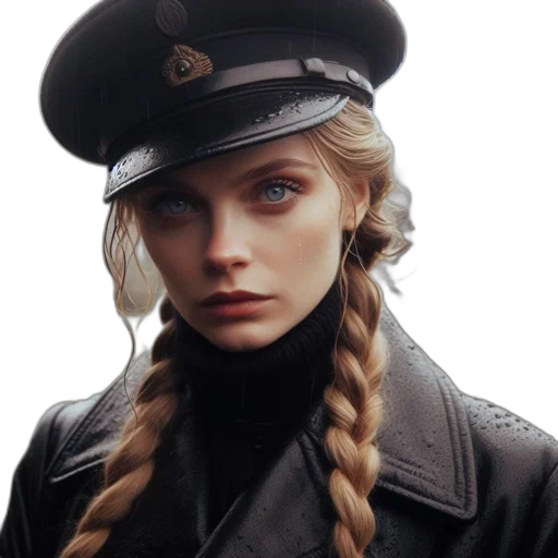 hat, jacket, face, staff transparent PNG cut-out
