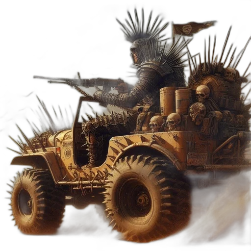 weapon, car, crown, concept art transparent PNG cut-out