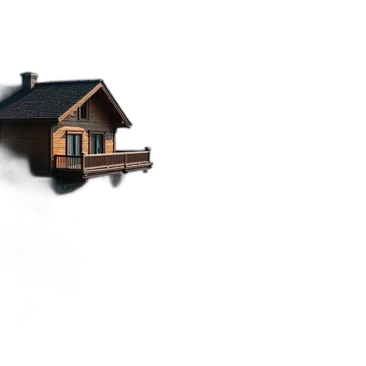 furniture, building, umbrella, 3d render transparent PNG cut-out