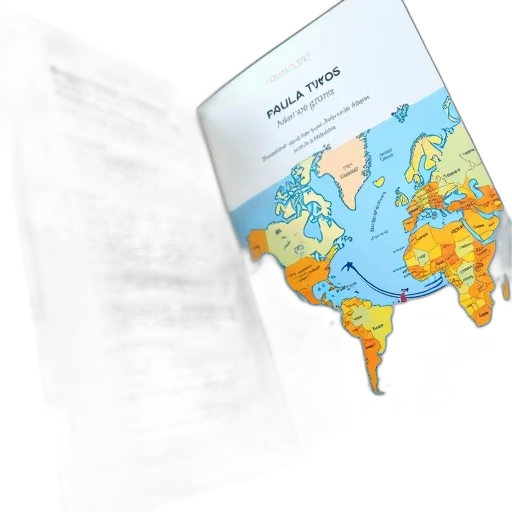 brochure, flight, douala-lagos-paris, map transparent PNG cut-out