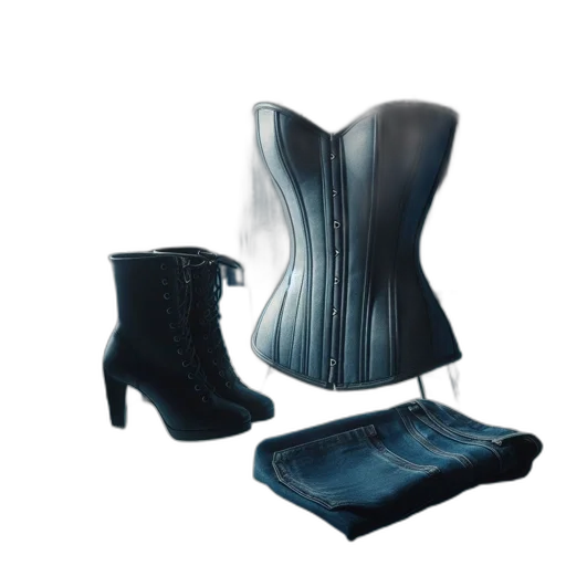 dress, shoes, furniture, 3d render transparent PNG cut-out