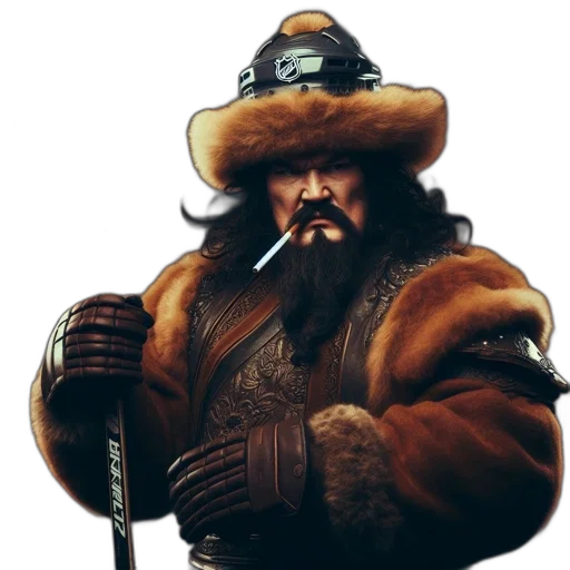 staff, hat, jacket, weapon transparent PNG cut-out