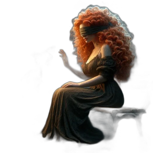 dress, hair, crown, concept art transparent PNG cut-out
