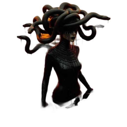 creature, mask, staff, hair transparent PNG cut-out