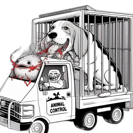 animal, inside, truck, marked transparent PNG cut-out