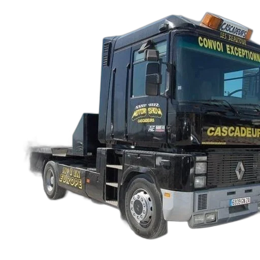 photorealistic, black, cascadeur, truck transparent PNG cut-out