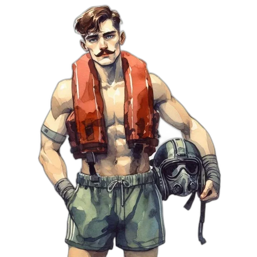 staff, jacket, concept art, watercolor transparent PNG cut-out