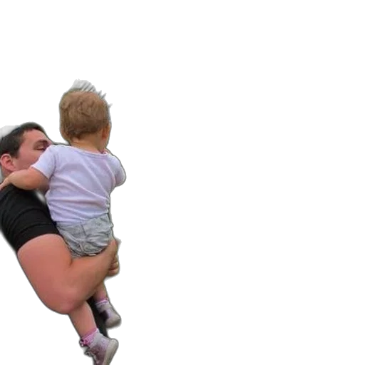 creature, man, holds, child transparent PNG cut-out