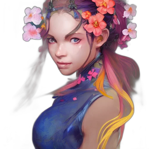 flower, dress, crown, face transparent PNG cut-out