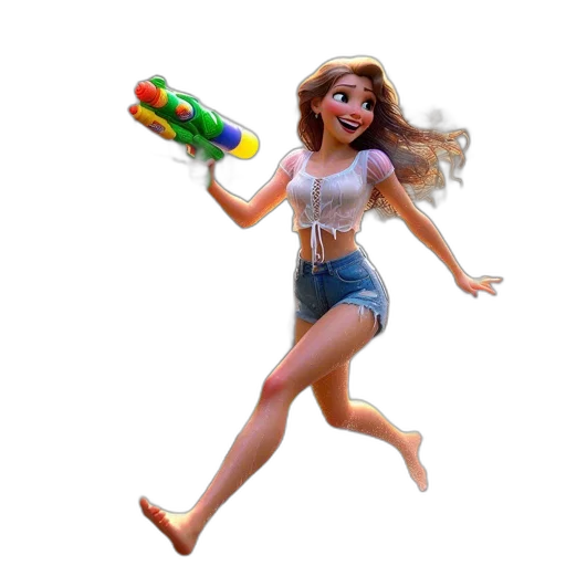 weapon, dress, staff, 3d render transparent PNG cut-out