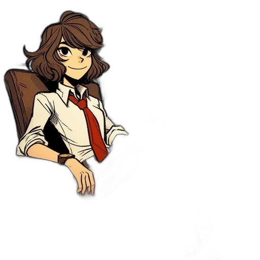 staff, hair, jacket, pixel art transparent PNG cut-out