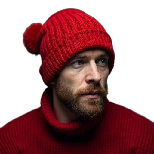 hat, jacket, face, staff transparent PNG cut-out