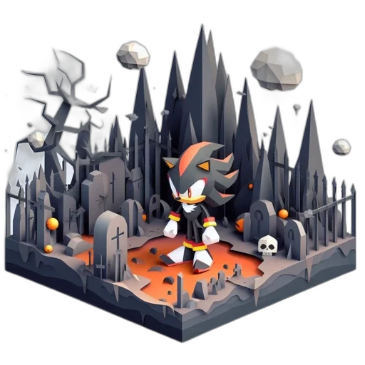 concept art, fantasy art, pixel art, 3d render transparent PNG cut-out