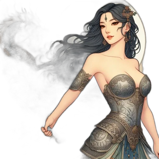 dress, fantasy art, concept art, comic book art transparent PNG cut-out