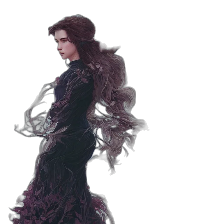hair, dress, creature, crown transparent PNG cut-out