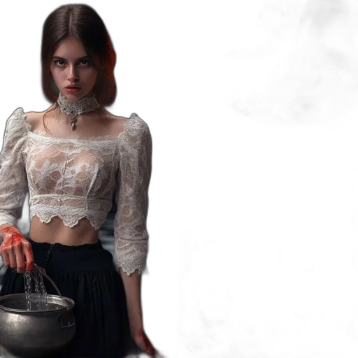 dress, jewelry, concept art, fire transparent PNG cut-out