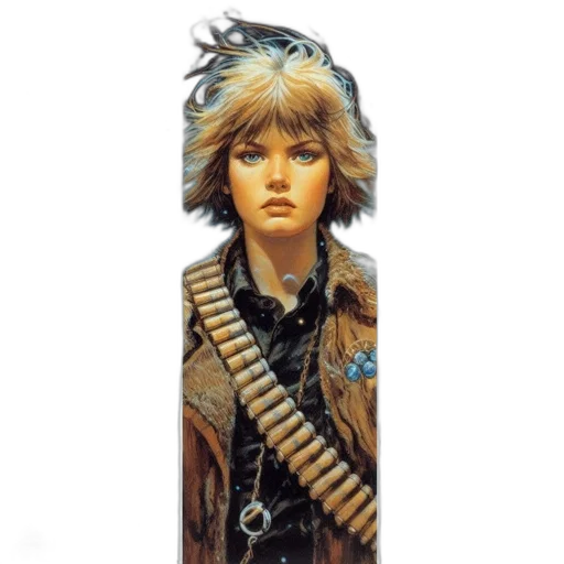 jacket, weapon, staff, face transparent PNG cut-out