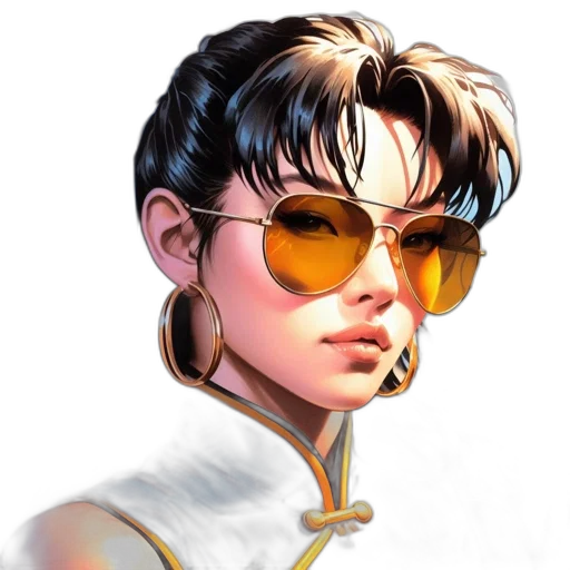 jacket, face, comic book art, cyberpunk transparent PNG cut-out