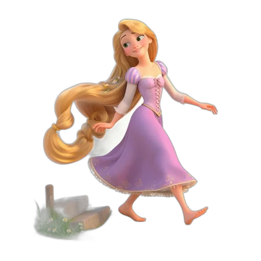 dress, hair, 3d render, concept art transparent PNG cut-out