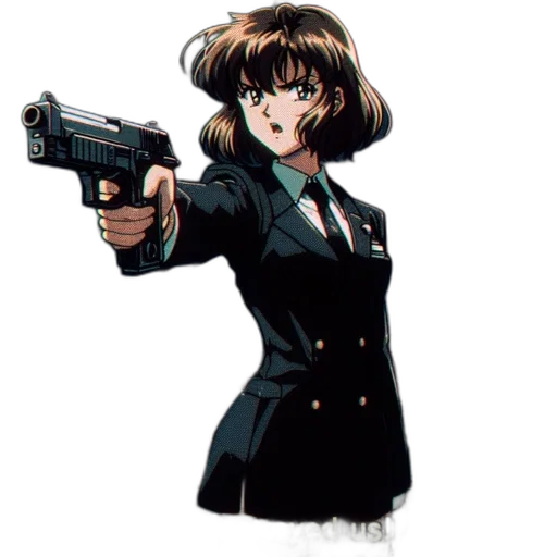 weapon, jacket, staff, anime transparent PNG cut-out
