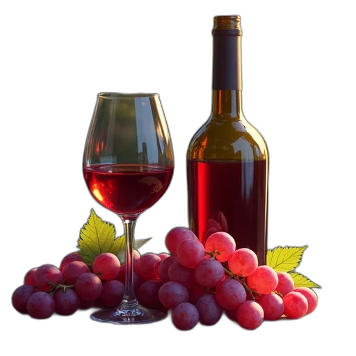 bottle, 3d render, photorealistic, wineglass transparent PNG cut-out
