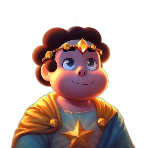crown, staff, face, creature transparent PNG cut-out