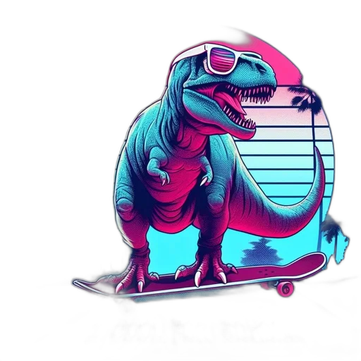 dragon, creature, vaporwave, concept art transparent PNG cut-out