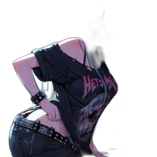 dress, jacket, hair, mask transparent PNG cut-out