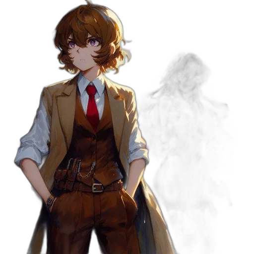 jacket, staff, dress, weapon transparent PNG cut-out