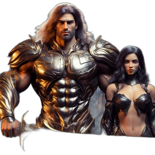 comic book art, fantasy art, concept art, 3d render transparent PNG cut-out