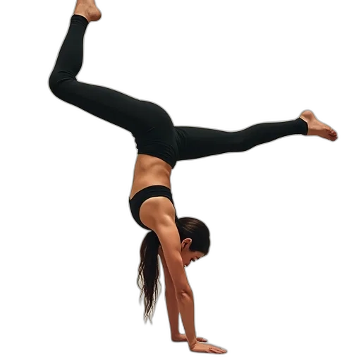 staff, woman, doing, handstand transparent PNG cut-out