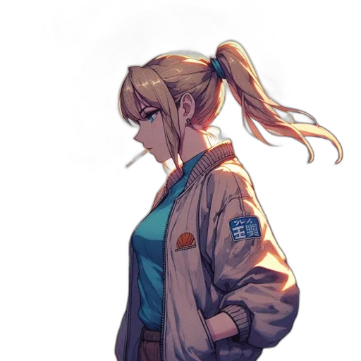 jacket, staff, weapon, robot transparent PNG cut-out