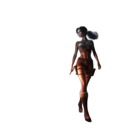 dress, staff, hair, creature transparent PNG cut-out