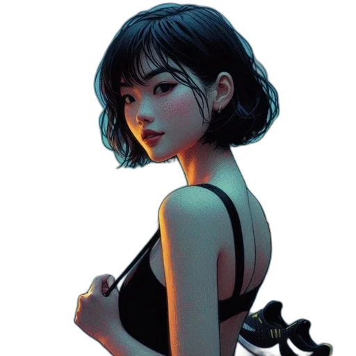 dress, face, robot, comic book art transparent PNG cut-out