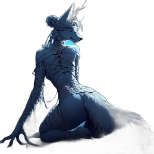 dragon, creature, dress, staff transparent PNG cut-out