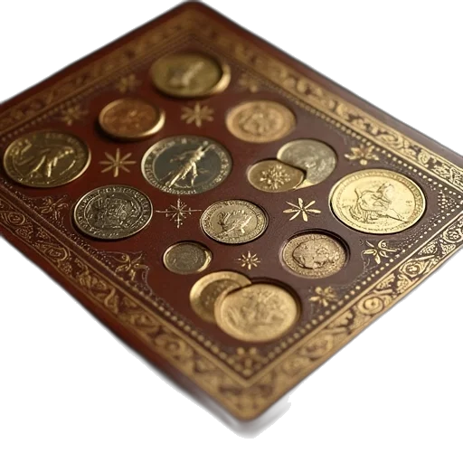 jewelry, coin, collection, album transparent PNG cut-out