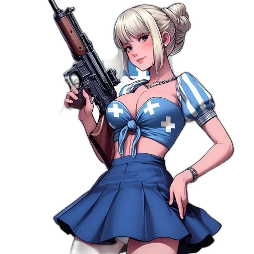 weapon, dress, staff, anime transparent PNG cut-out