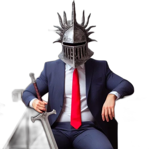 robot, crown, staff, mask transparent PNG cut-out