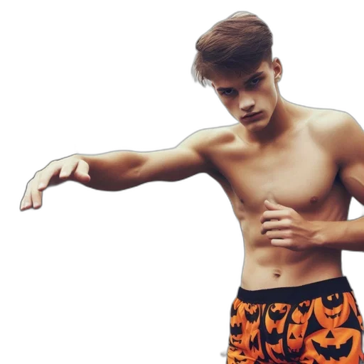 photorealistic, shirtless, young, man transparent PNG cut-out
