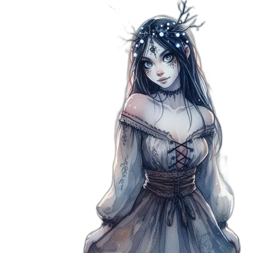 dress, crown, fantasy art, concept art transparent PNG cut-out