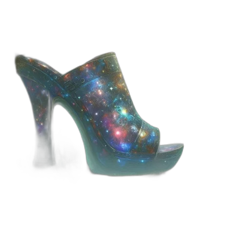 shoes, vaporwave, 3d render, outer space transparent PNG cut-out