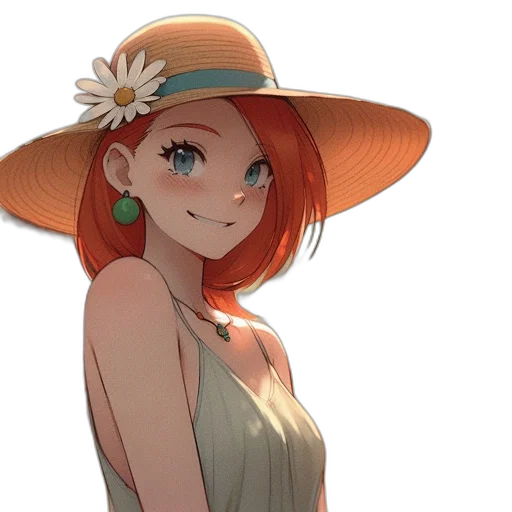 hat, dress, flower, crown transparent PNG cut-out
