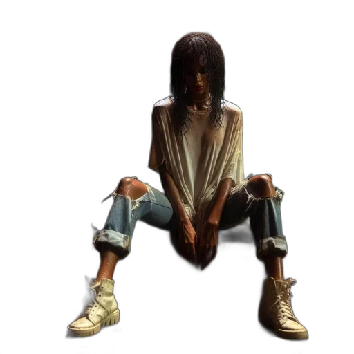 shoes, jacket, hair, concept art transparent PNG cut-out
