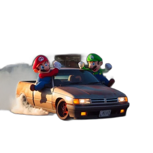 car, concept art, 3d render, pixel art transparent PNG cut-out