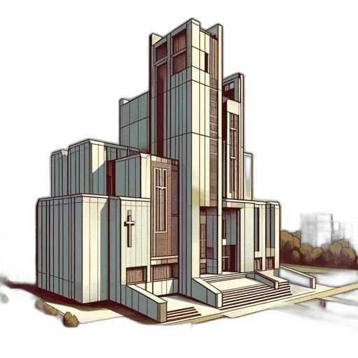 building, concept art, 3d render, photorealistic transparent PNG cut-out