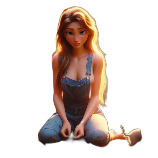 dress, jewelry, staff, fantasy art transparent PNG cut-out