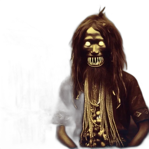 mask, staff, creature, face transparent PNG cut-out