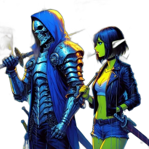 concept art, comic book art, fantasy art, cyberpunk transparent PNG cut-out