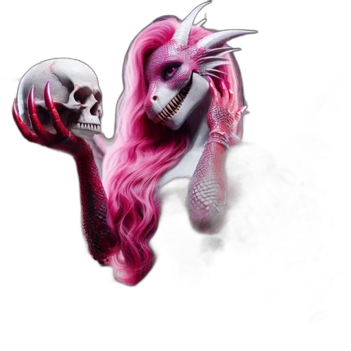 mask, dragon, creature, staff transparent PNG cut-out